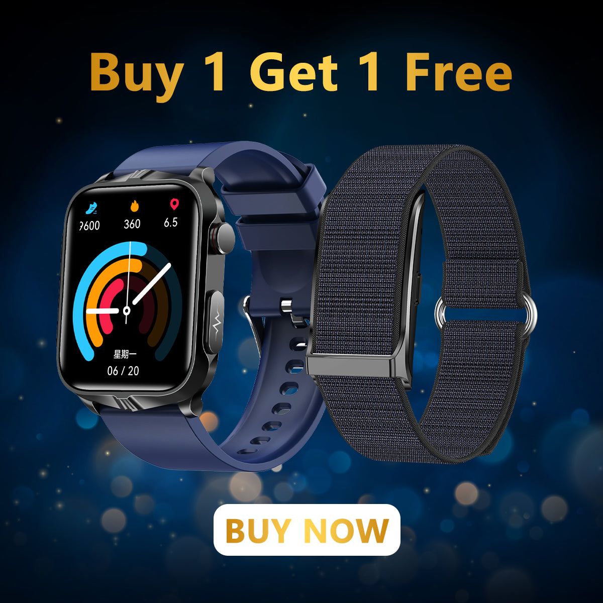 GT5 Pro Blood Sugar Smartwatch with Blood Pressure + ECG + Sleep Fitness Tracker+Free Watch