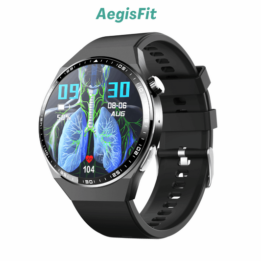 AegisFit Fall Detection Smartwatch with Advanced ECG + Blood Pressure + Blood Glucose + Uric Acid + Activity Tracking + Emergency SOS