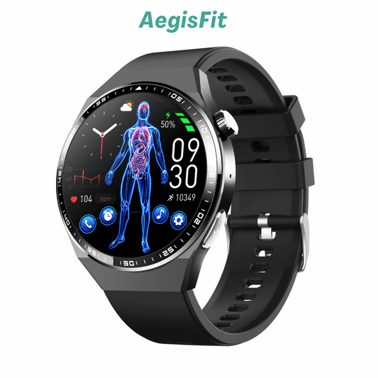 MorePro AegisFit Fall Detection Smartwatch with Advanced ECG + Blood Pressure + Blood Oxygen + Uric Acid + Activity Tracking + Emergency SOS+Free Watch🎁