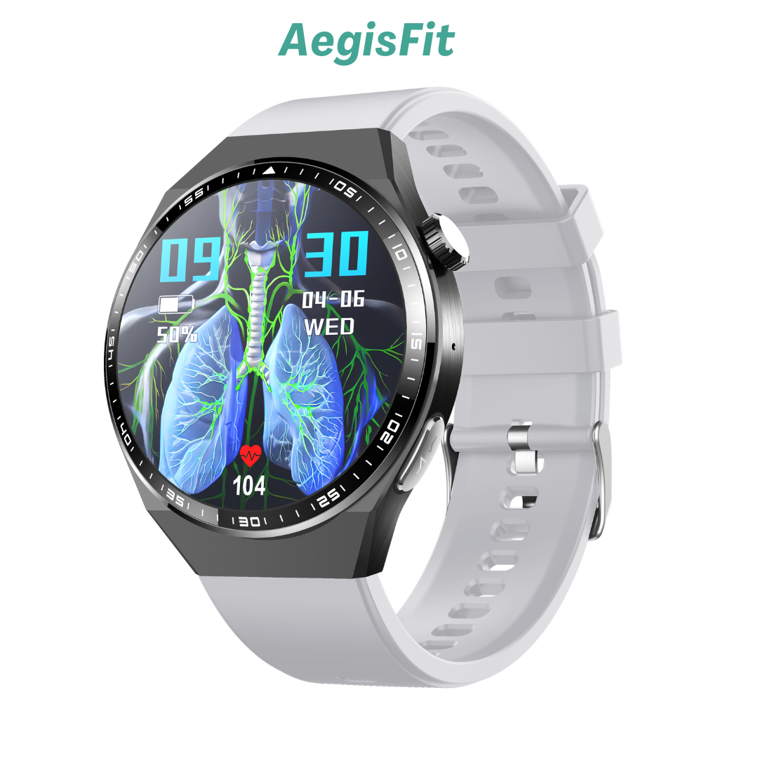 AegisFit Fall Detection Smartwatch with Advanced ECG + Blood Pressure + Blood Glucose + Uric Acid + Activity Tracking + Emergency SOS