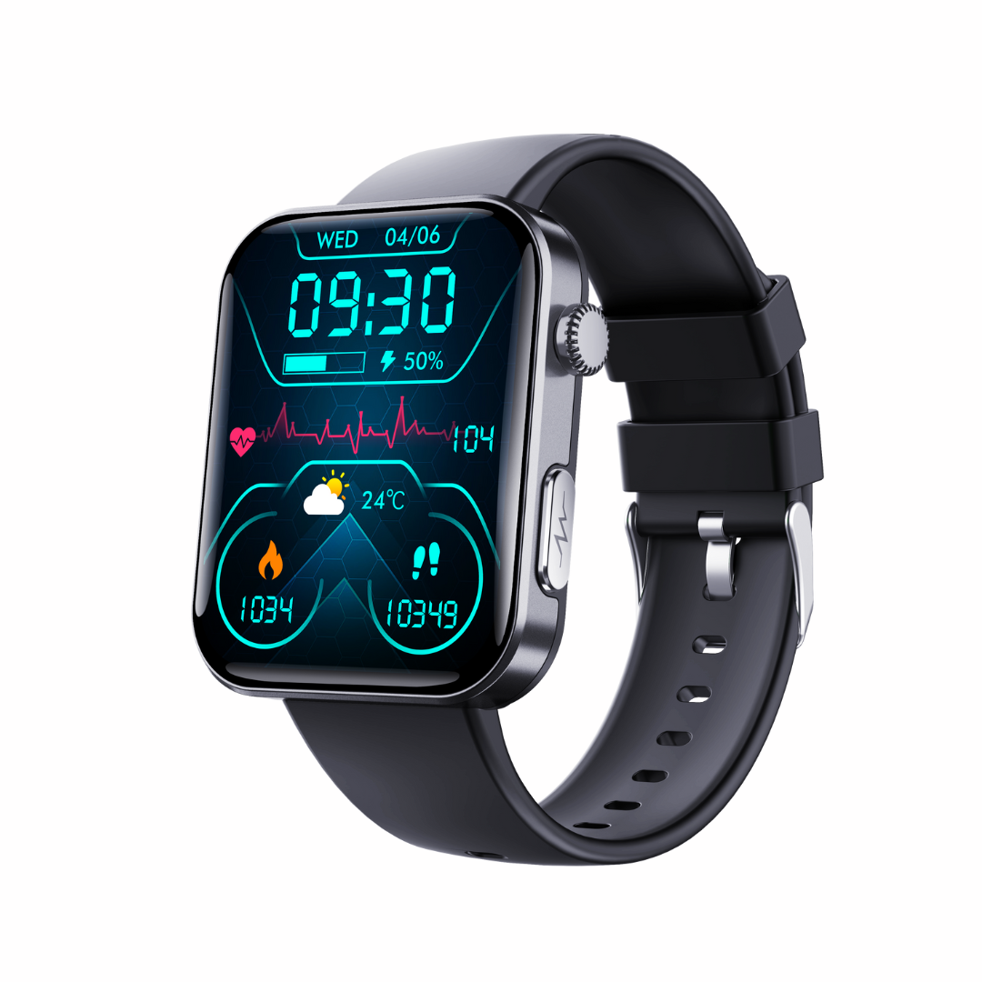 MorePro PulseMax Smartwatch with Enhanced Blood Glucose Monitoring, Fall Detection, Blood Pressure, ECG, Heart Rate, and SpO2 + Fitness Tracking