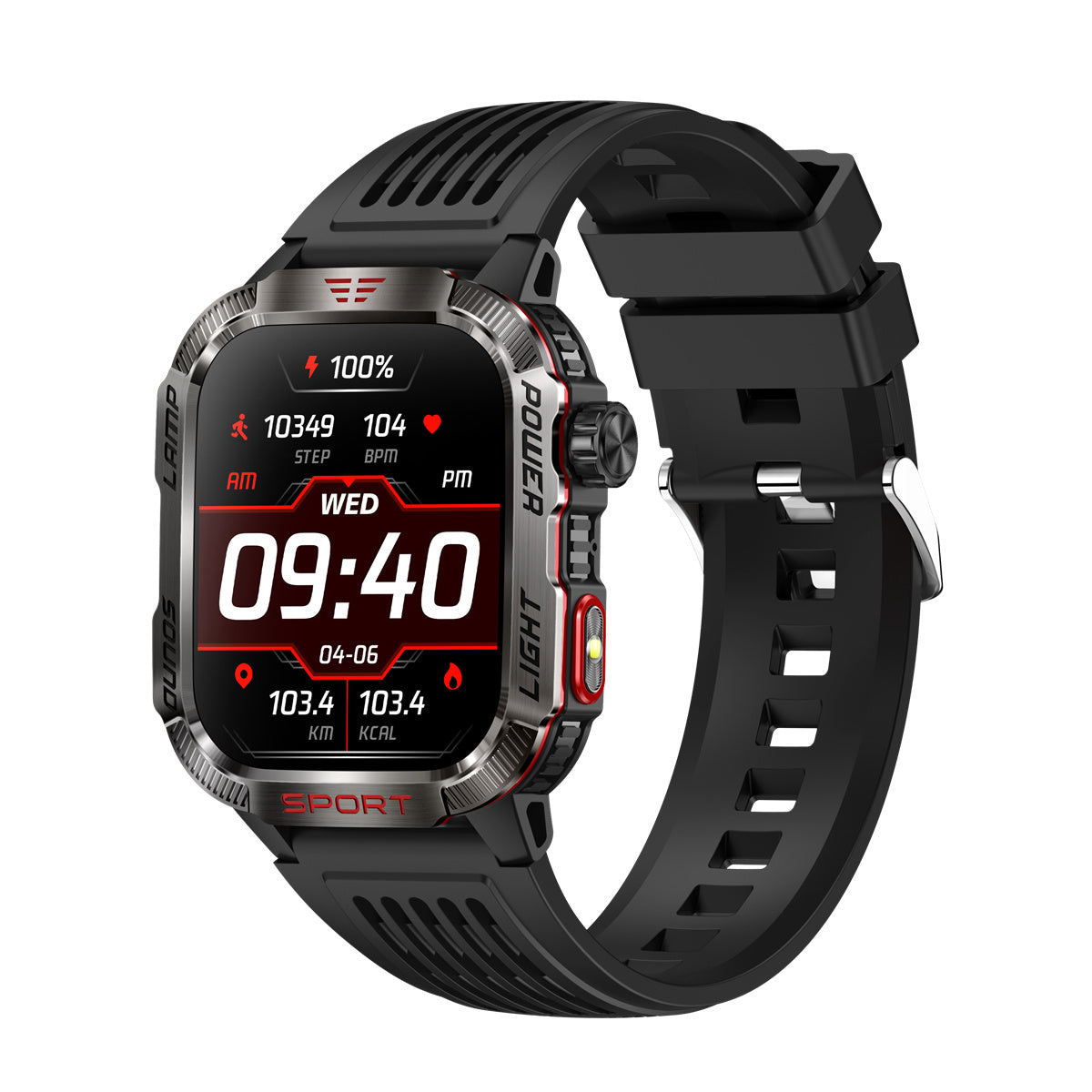 MorePro Trek-X Outdoor Smartwatch—Compass, Barometer, Flashlight with Robust Health and Fitness Tracking and Long Battery Life