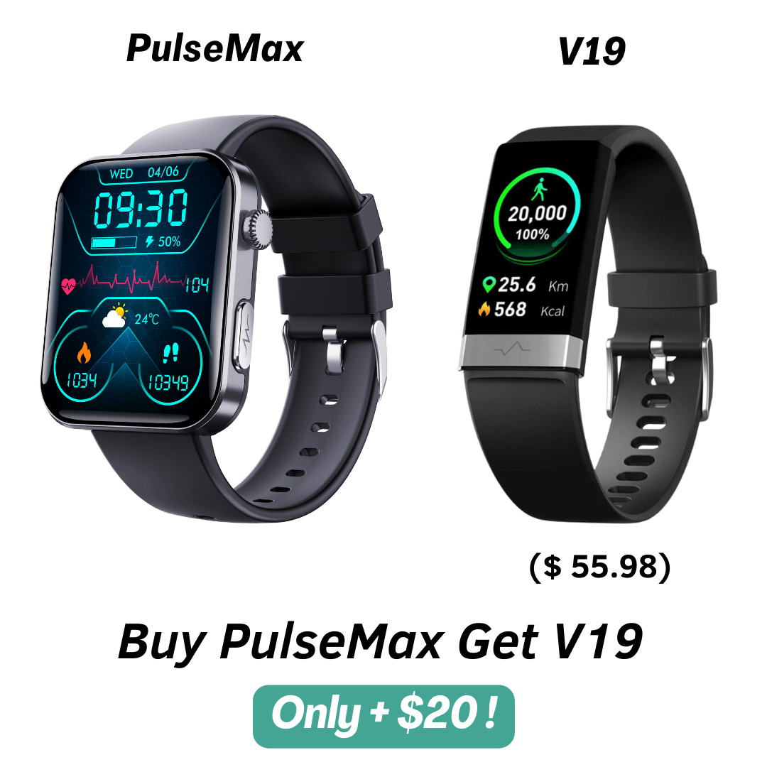 MorePro PulseMax Smartwatch with Enhanced Blood Glucose Monitoring, Fall Detection, Blood Pressure, ECG, Heart Rate, and SpO2 + Fitness Tracking